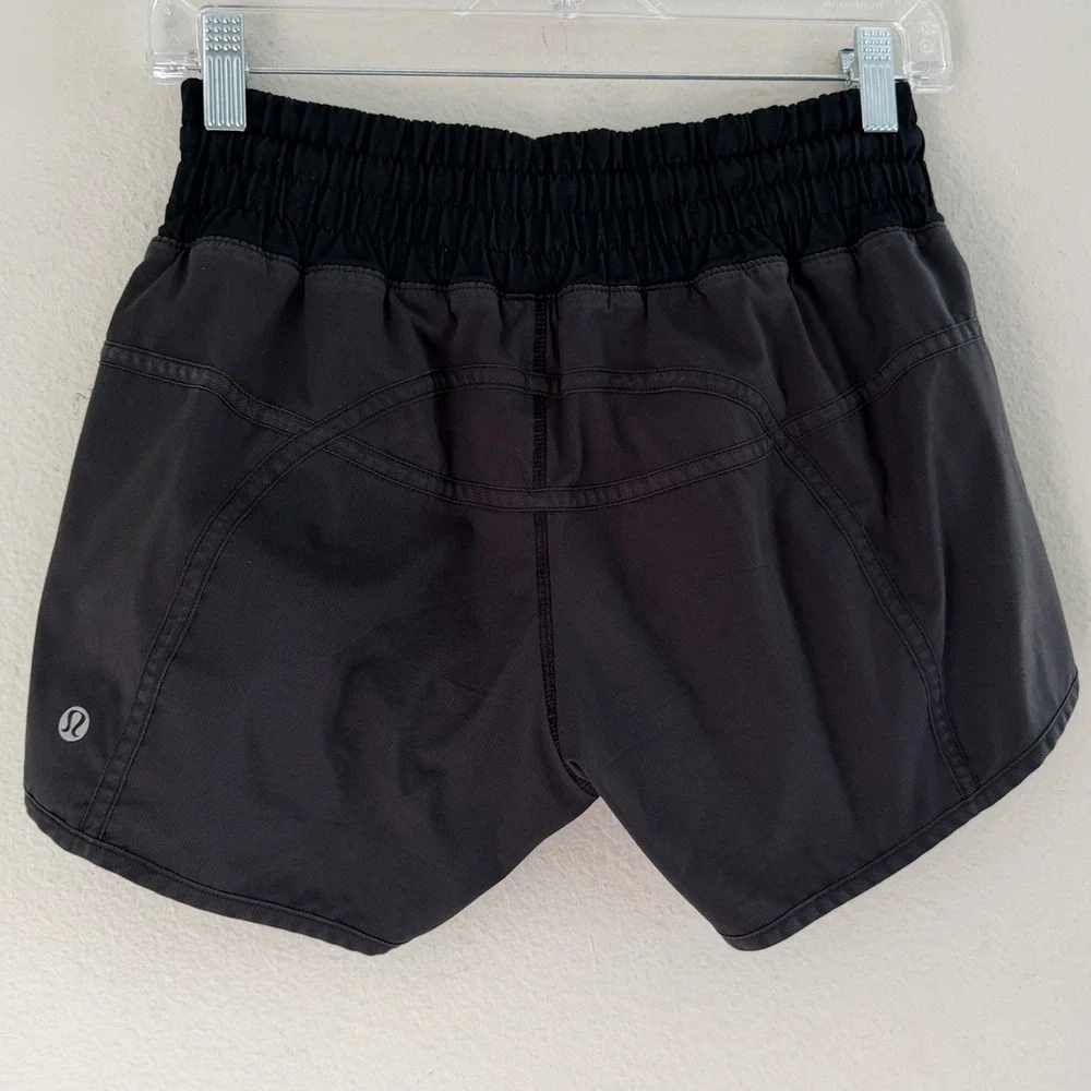 Lululemon Run Track Attack Running Shorts Black Athletic Women's Size 6
